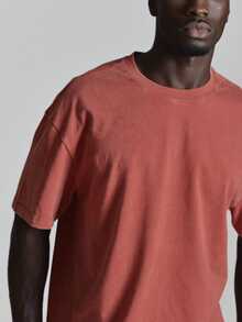 Musero Overzised Drop Shoulder Tshirt Washed Base Crew Neckline Autum Winter Essentials - Pink - View 6