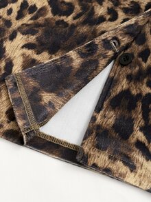 Trelyra Women's Plush Patchwork Hooded Leopard Print Casual Versatile Vest - Multicolor - View 4