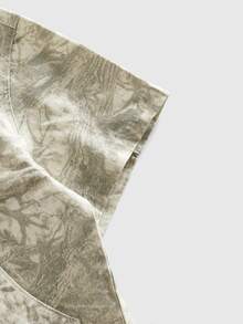 ROMWE MEN Washed Loose Casual Versatile Denim Shirt Plus Size For Men - Beige - View 5
