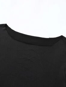 Manfinity Homme Men's Plus Size Solid Color Casual Long Sleeve T-Shirt For Daily Wear - Black - View 6