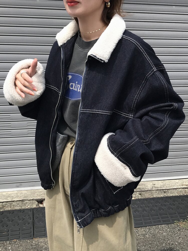 FRIFUL 女款時尚拉鍊口袋長袖牛仔外套 秋季 - 黑色 - 查看 2
