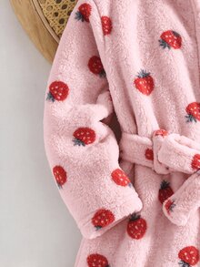 Cozy Pixies 少女心愛心圖案保暖內裡加厚絨毛連帽抽繩長袖家居休閒服 秋季睡衣 粉色可愛 - 彩色 - 查看 7