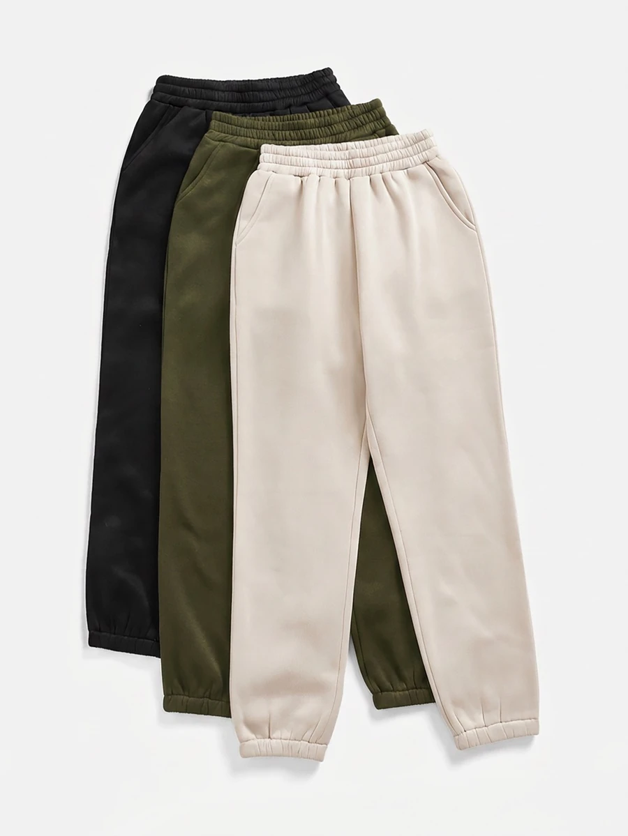 Velisys Velisys Solid Color Fleece Sweatpants Winter Women Clothes - Multicolor - View 1