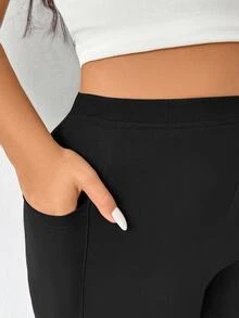 SHEIN Essnce 2件組大尺碼高腰提臀口袋緊身褲 - 彩色 - 查看 6