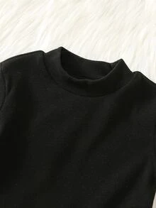SHEIN 男女嬰兒/幼兒 2件組秋冬加厚抓絨內裡貼身睡衣套裝，嬰兒睡衣，貼身款，聖誕，嬰兒冬季睡衣 - 黑色 - 查看 5