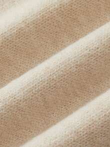 SHEIN Early Autumn Mock Neck Cross Wrap Sweater Women Slim Waist Long Sleeve Knit Pullover - Apricot - View 5