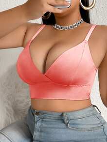 SHEIN 1件大尺碼女款純色舒適休閒內衣 - 紅色 - 查看 4