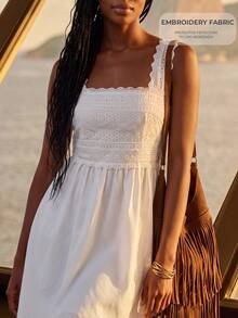 CAJUNI Women's Sweet Fashion Lace Dress For Dating And Birthday - White - View 8