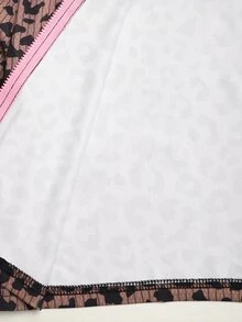 SHEIN 少女棕色豹紋印花立領拉鍊長袖外套與喇叭褲2件套 秋冬套裝 - 棕色 - 查看 15