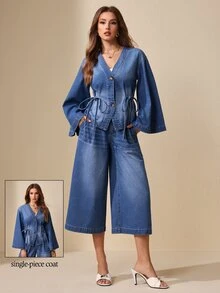 EMERY ROSE Women's Casual Versatile Denim Jacket For Daily Wear - Blue - View 11