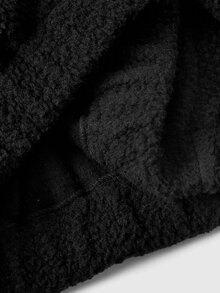 ROMWE Street Life 女款虎紋街頭風刺繡復古連帽衛衣外套 - 黑色 - 查看 9