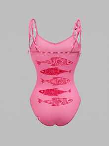 Swim Oasis 26SS 春夏度假風 魚骨 BOHO 風格 一件式泳衣附短褲 2 件套裝 - 彩色 - 查看 8