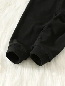 SHEIN 男女嬰兒/幼兒 2件組秋冬加厚抓絨內裡貼身睡衣套裝，嬰兒睡衣，貼身款，聖誕，嬰兒冬季睡衣 - 黑色 - 查看 6