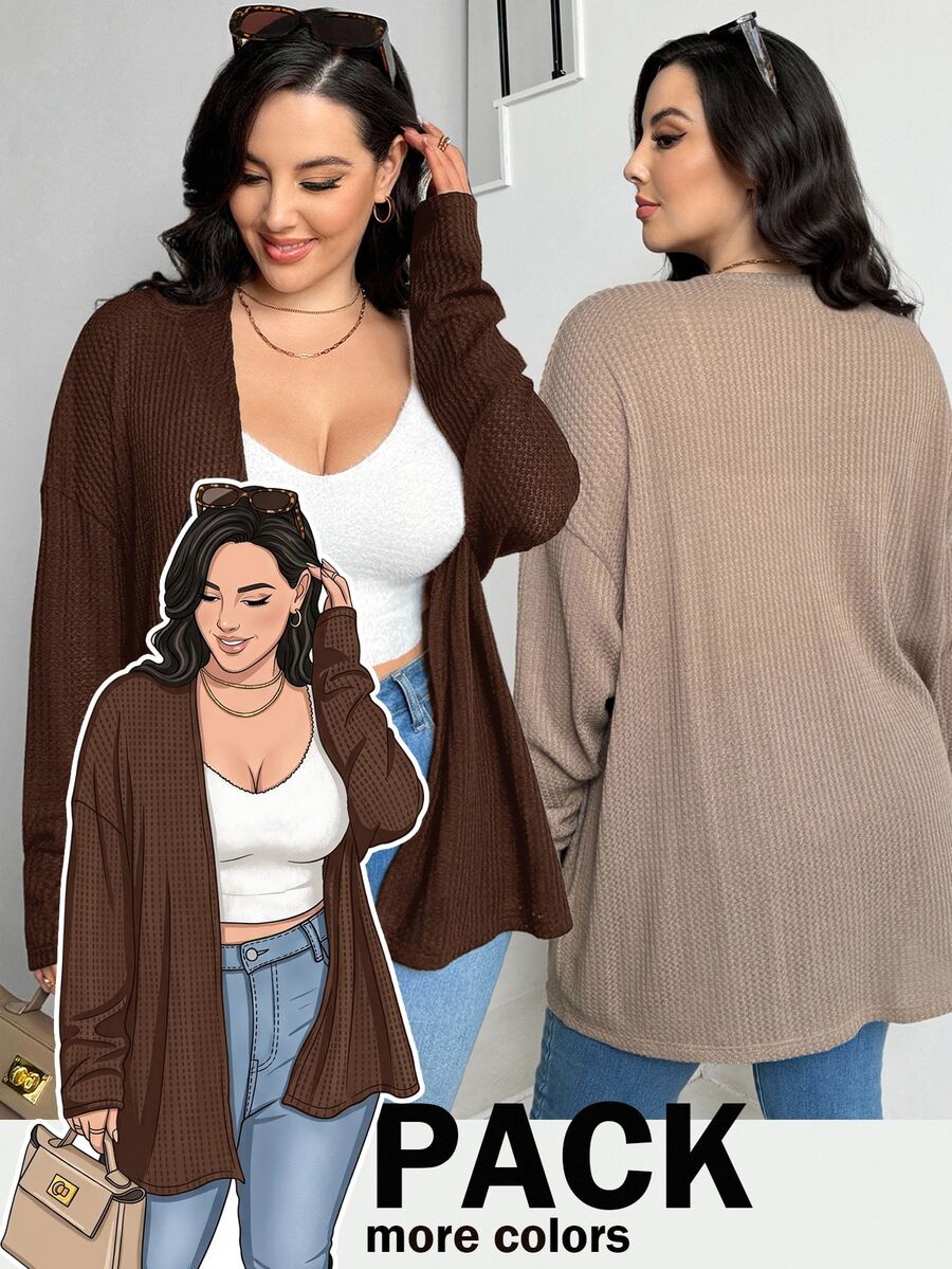 SHEIN Essnce 大尺碼秋季休閒純色外套 - 彩色 - 查看 1