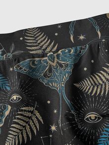 ROMWE Fairycore Plus Size Gothic Dark Butterfly Print Maxi Skirt - Multicolor - View 4