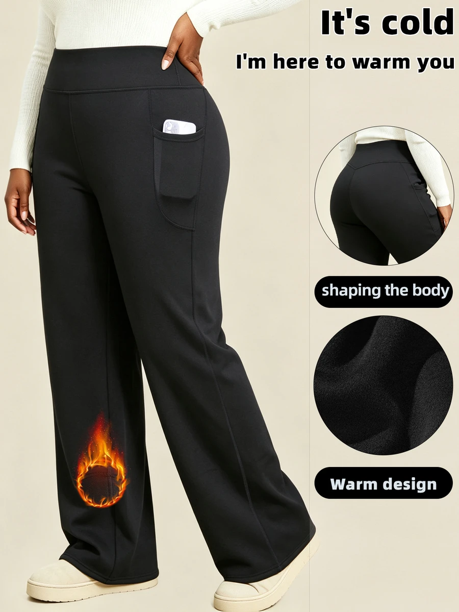 SHEIN Rhythm Era Plus Size Women Solid Color Casual Alternative Kawaii Versatile Daily Wear Sports Tight Leggings Gym Fair Black Summer - Black - View 1
