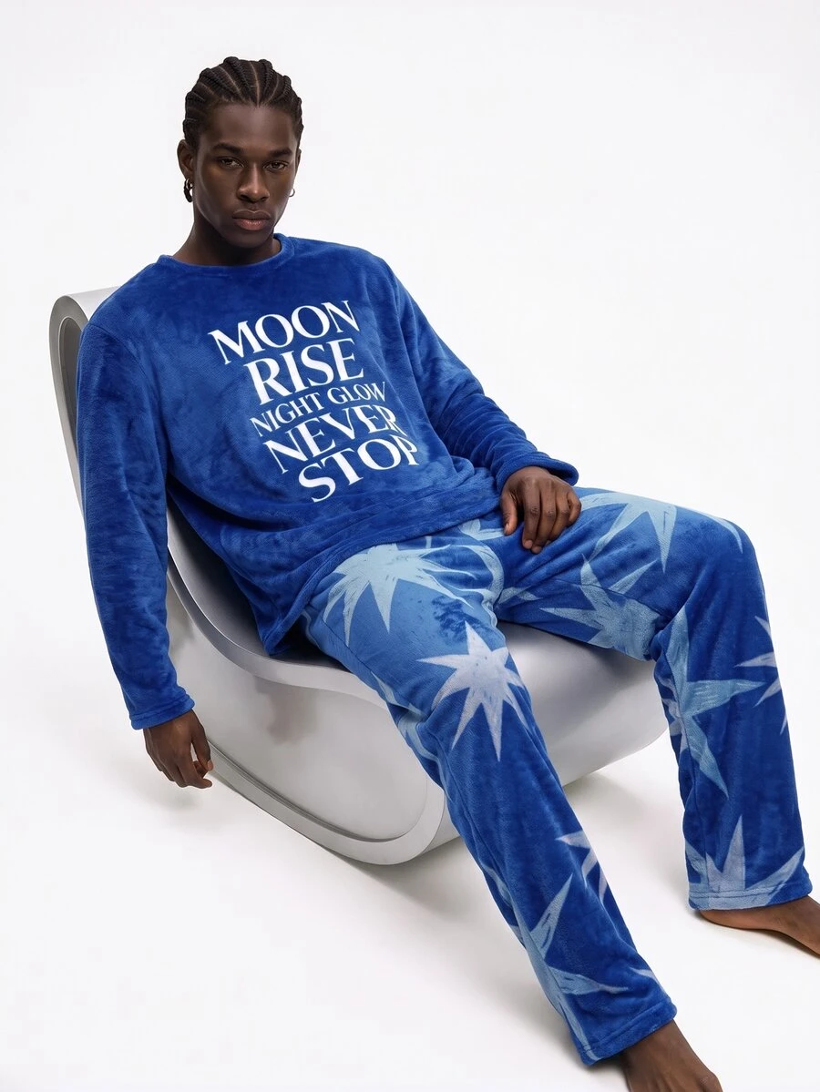 Rest Era Winter Fleece Men's Loungewear Set (Classic Basic Fit, Comfortable And Soft For Home) - Multicolor - View 1