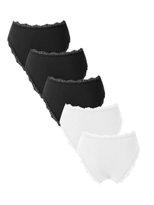 EverLounge 5pcs Black & White Lace Women's Triangle Panties - Multicolor - View 2