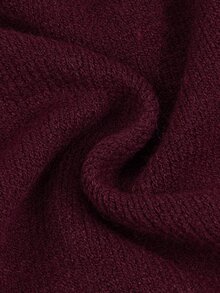 SHEIN Franclia Women's Basic Minimalist Fashion Commute Polo Collar Asymmetrical Hem Sweater 2 Pieces Set - Burgundy - View 7