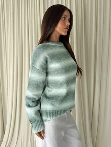 Aloruh Women's Autumn/Winter Gradient Loose Pullover Sweater - Multicolor - View 6
