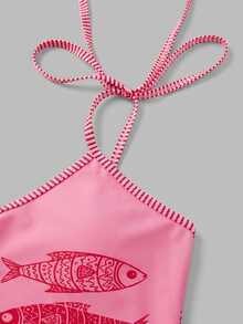 Swim Oasis 26SS 春夏度假風 魚骨 BOHO 風格 一件式泳衣附短褲 2 件套裝 - 彩色 - 查看 9