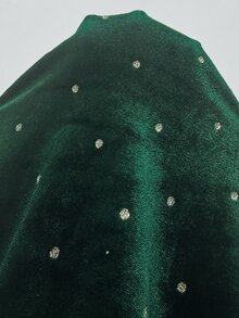 SHEIN Maternity Rhinestone Embellished Casual Party & Travel Dress - Green - View 7