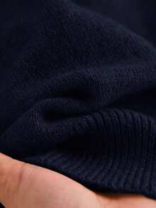 CosyJoli 大尺碼復古刺繡軟綿風長袖套頭毛衣 冬季 - 藏蓝色 - 查看 7