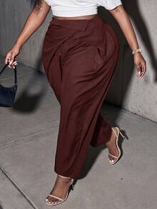 Slaydiva Spring/Summer Elegant Commute & Casual, Birthday Party, Graduation, Student Wear, Daily Outing, All- - Rust Brown - View 11