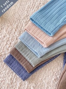 (6 Sets Randomly Sent 1 Set) Newborn Sets Multicolor Soft Baby Boy Long Sleeve Fall Autumn/Winter Top & Waist Pants - Pink - View 9