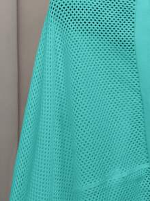 Slaydiva Plus Size Women Solid Color Collared Drop Shoulder Casual Knit Top - Baby Blue - View 9