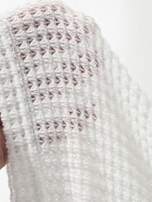 DAZY Spring/Autumn White Round Neck Half-Button Waffle Texture Fabric Long Sleeve Men's T-Shirt - White - View 9