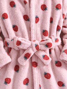 Cozy Pixies 少女心愛心圖案保暖內裡加厚絨毛連帽抽繩長袖家居休閒服 秋季睡衣 粉色可愛 - 彩色 - 查看 4