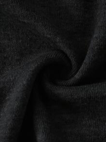 Juhart Atasan Rajut Lengan Panjang Kasual Elegan Serbaguna dengan Kerah Bulat dan Kancing Emas, Gaya Kantor, Warna Hitam, Pakaian Musim Gugur/Musim Dingin - Hitam - View 4