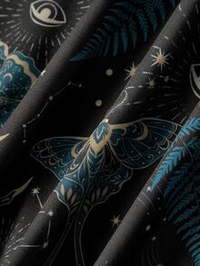 ROMWE Fairycore Plus Size Gothic Dark Butterfly Print Maxi Skirt - Multicolor - View 3
