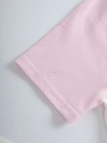 THE POWERPUFF GIRLS X SHEIN Kaos Kasual Lengan Pendek untuk Anak Perempuan - Berwarna merah muda - View 5