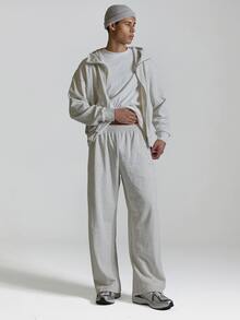 Barrel Leg Joggers Elasticated Waist "Musero"Branded Co Ord Joggers Only Autum Winter Essentials - Grey - View 1