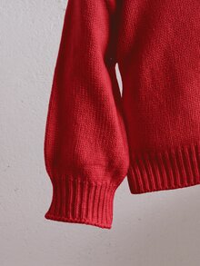 Cozy Pixies 女嬰針織開襟毛衣，蝴蝶結裝飾，可愛休閒，柔軟舒適百搭，適合居家、派對、度假，杏色秋季開襟毛衣 - 紅色 - 查看 3