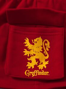 HARRY POTTER X SHEIN طقم بلوزة رياضية بأكمام طويلة مطبوعة برسومات كرتونية وتنورة كارغو للبنات الصغيرات - متعدد الألوان - مشاهدة 7