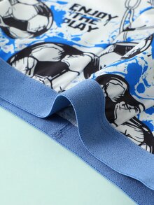 7pcs Young Boy Soccer Print Casual Daily Boxer Briefs - Multicolor - View 4