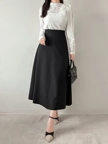 FRIFUL Women's Elegant Fashion Knot Neck Long Sleeve T-Shirt Fall - White - View 6