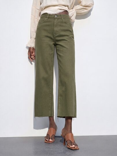 Maija Women's White Cropped Straight Leg Jeans