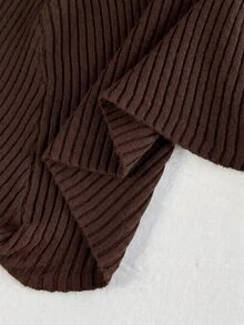 Solflare Plus Size Women's Solid Color Casual Versatile Daily Cardigan - Brown - View 5