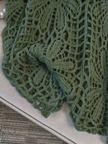 GlowEve CURVE 大尺碼女款度假刺繡鏤空套頭毛衣海灘風 - 薄荷綠 - 查看 6