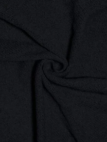 SHEIN PariChic 女款純色船領不對稱下擺休閒毛衣 - 黑色 - 查看 6