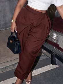 Slaydiva Spring/Summer Elegant Commute & Casual, Birthday Party, Graduation, Student Wear, Daily Outing, All- - Rust Brown - View 10