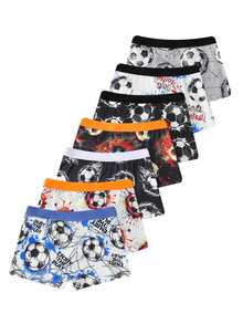 7pcs Young Boy Soccer Print Casual Daily Boxer Briefs - Multicolor - View 2