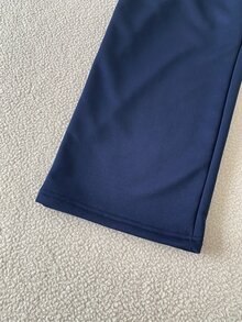 SHEIN Tween Girls Casual Drawstring Hem Wide Leg Straight Sweatpants, Fall Winter - Navy Blue - View 7