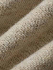 DAZY Autumn/Winter Khaki Body With Rolled Edge Design V-Neck Contrast Color Round Neck White 2 In 1 Men's Sweater - Khaki - View 8