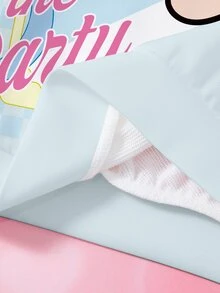 THE POWERPUFF GIRLS X SHEIN Baby Girl Letter Cartoon Print Crew Neck Long Sleeve Casual Sweatshirt - White - View 8