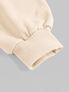 SHEIN Girlism Teen Girls Casual Versatile Solid Color Crew Neck Autumn Winter Sweatshirt - Apricot - View 4